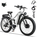KAIJIELAISI K801 6000W Peak Electric Bike For Adults,45 MPH Top Speed 26” Fat Tire Dirtbike,60V 35AH Removable Battery Fast Dual Hydraulic Brake Electric Mountain Bike Full Suspension Ebikes